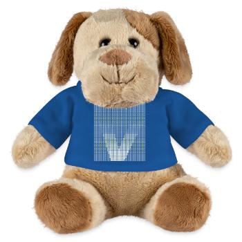 Lettre V - Chien en peluche Helge MiniFeet® - bleu roi - Devant