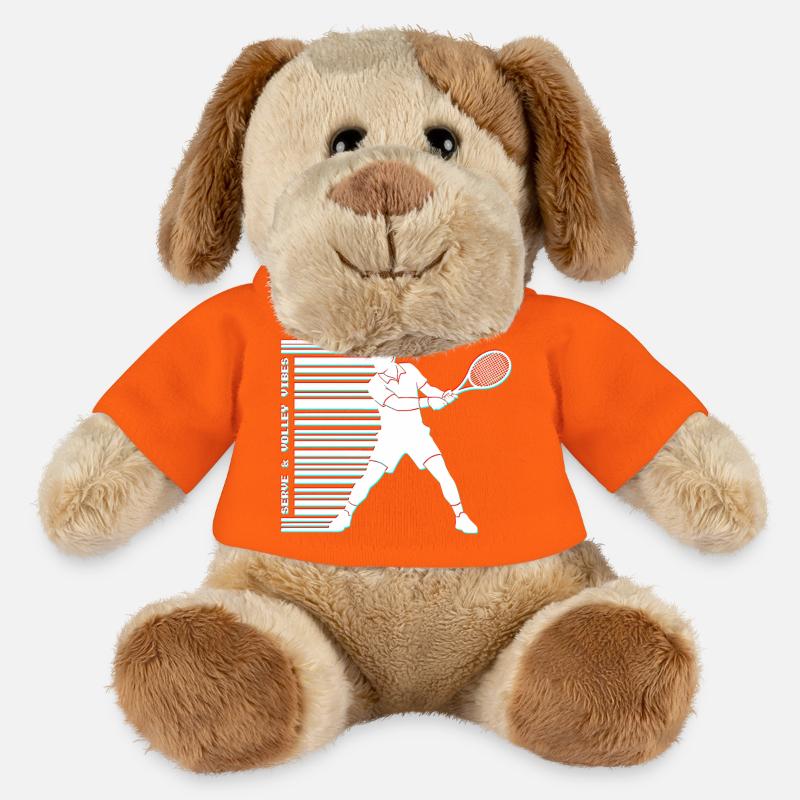 Tennis Glitch Barcode Sweat à capuche - Chien en peluche Helge MiniFeet® - orange doré