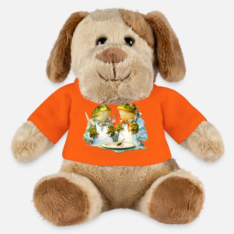 Froschköche am Tisch - MiniFeet® Hund Helge - Goldorange