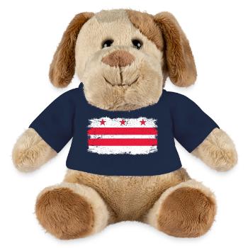 Washington D.C., Columbia USA, détresse du drapeau de la capitale - Chien en peluche Helge MiniFeet® - orange doré - Devant