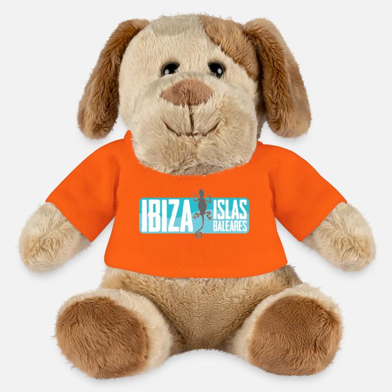 Conception vectorielle de l’île d’Ibiza - Chien en peluche Helge MiniFeet® - orange doré