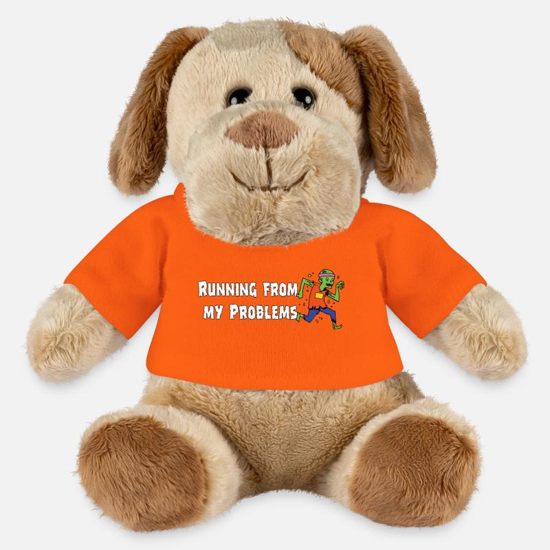 Running from my problems – Lustiger Zombie Spruch - MiniFeet® Hund Helge - Goldorange