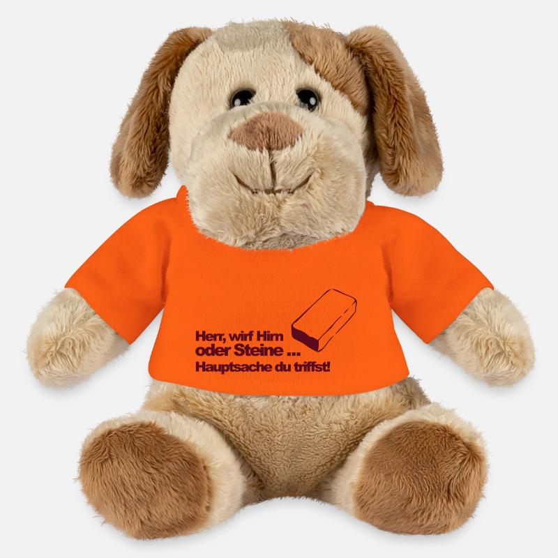 Hirn oder Steine (md) - MiniFeet® Hund Helge - Goldorange