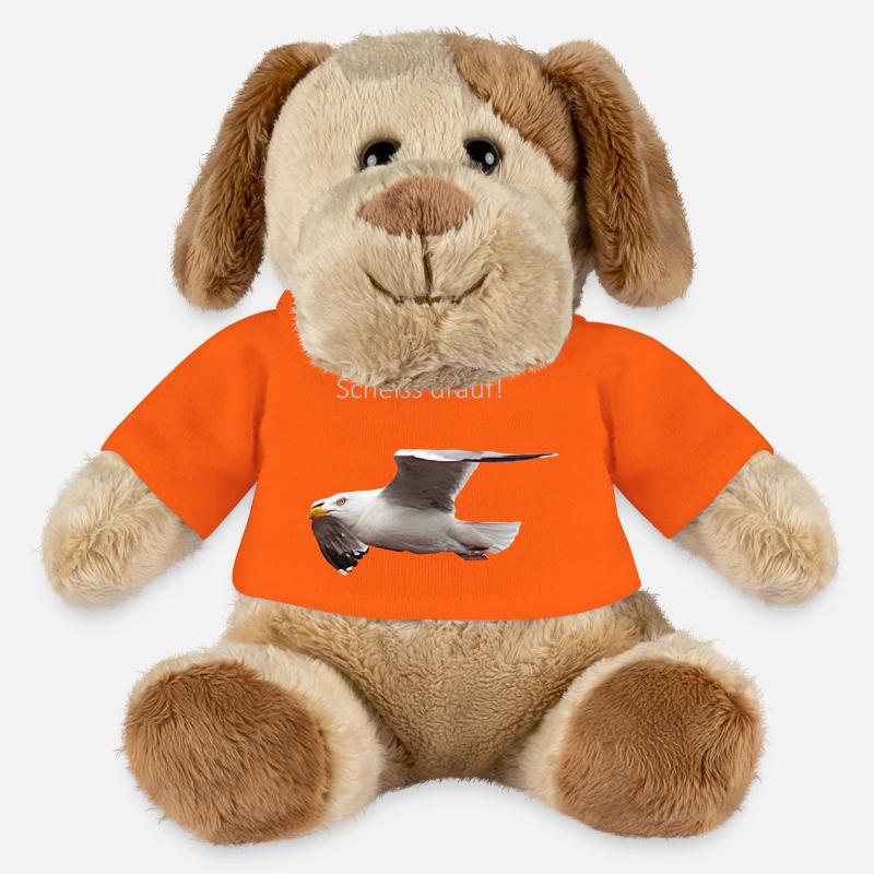 Möwe im Flug Spruch - MiniFeet® Hund Helge - Goldorange