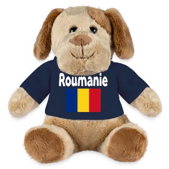 Rumänien Trikolore Retro - MiniFeet® Hund Helge - French Navy - Vorne
