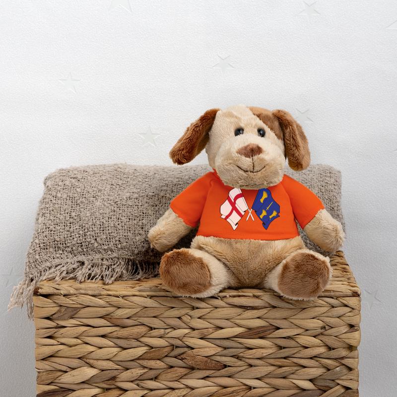 Drapeaux croisés du Cheshire et de l’Angleterre Chien en peluche Helge MiniFeet®