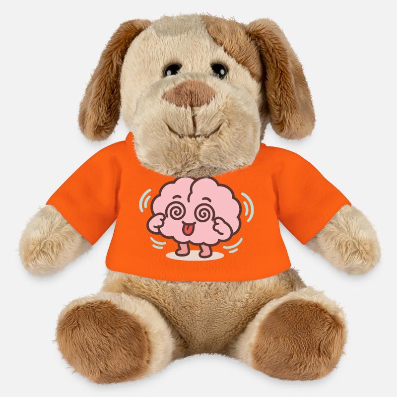 Verspieltes Gehirn-Maskottchen-Tee - MiniFeet® Hund Helge - Goldorange