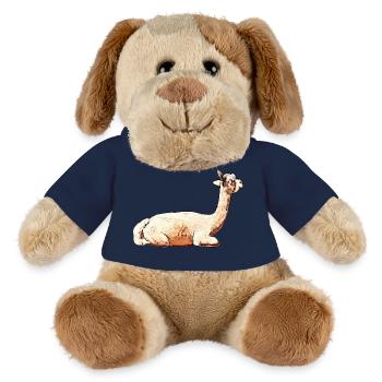 süße Tierdesigns, Alpaka Stute liegend - MiniFeet® Hund Helge - Goldorange - Vorne