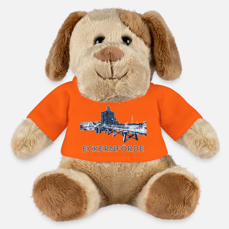 Hafen in Eckernförde - MiniFeet® Hund Helge - Goldorange