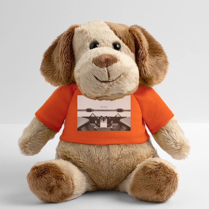 Conception d’affiche d’une première machine à écrire Chien en peluche Helge MiniFeet®