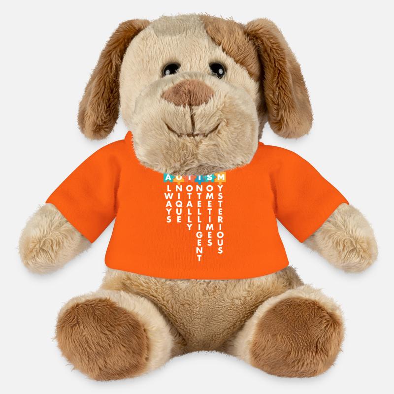 Pièce de puzzle du Mois de la sensibilisation à l’autisme - Chien en peluche Helge MiniFeet® - orange doré