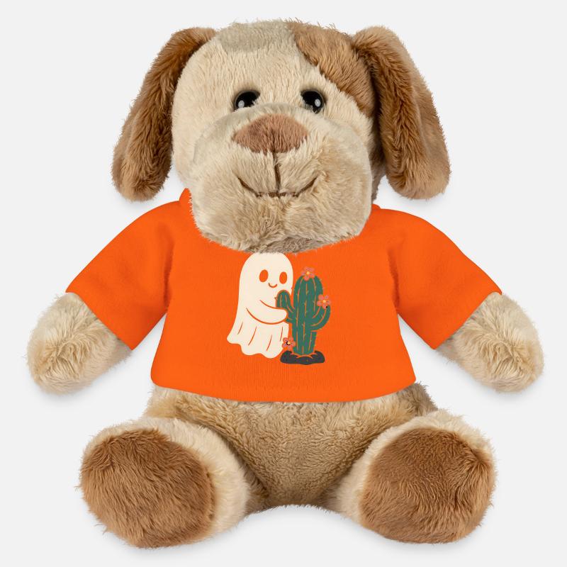 Playful ghost with cactus design - MiniFeet® Dog Helge - golden orange