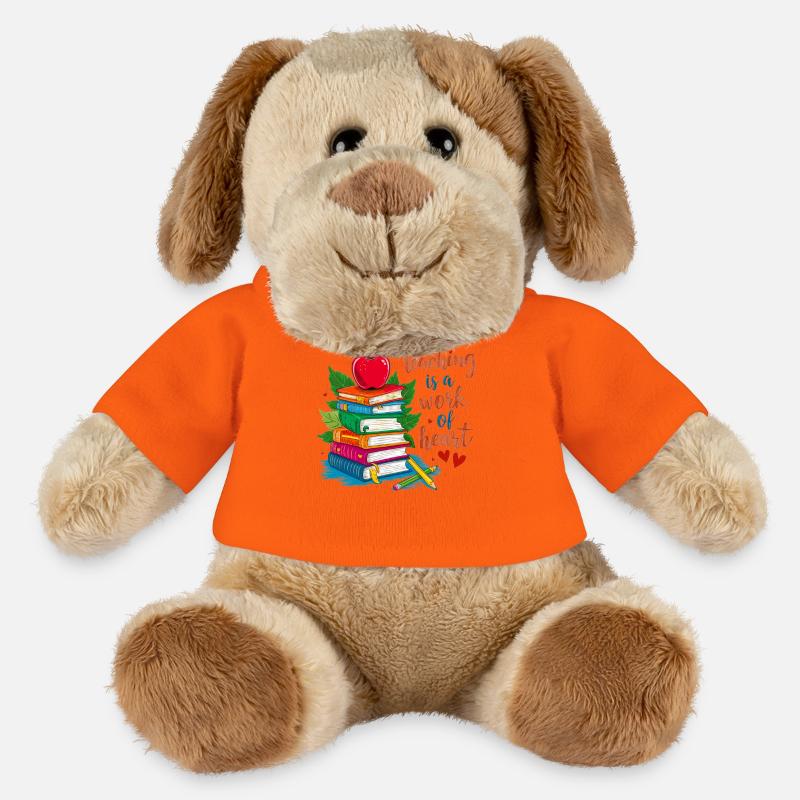 Lehrerin Bokstack und Hjärta - MiniFeet® Hund Helge - Goldorange