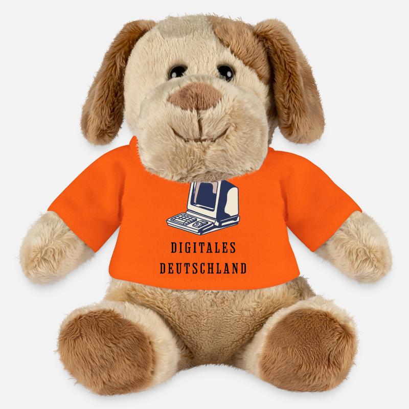 80s Style Retro Computer Digital Germany - MiniFeet® Dog Helge - golden orange