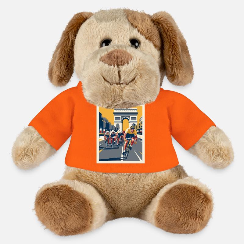 Paris Sprint – Radfahrer-Erinnerung - MiniFeet® Hund Helge - Goldorange