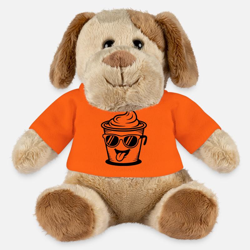 Becher Crème Joghurt Sahne Eis (Farbe änderbar) - MiniFeet® Hund Helge - Goldorange