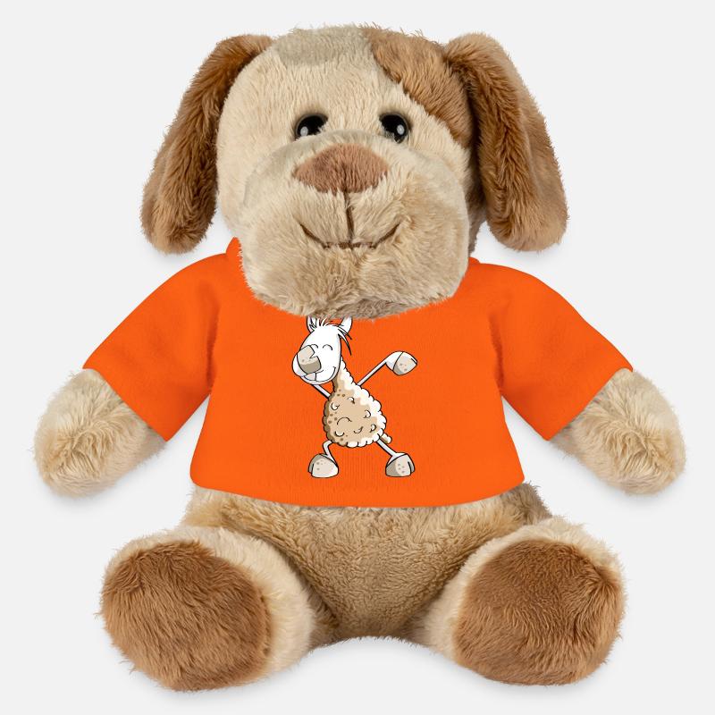 Dab Dance Lama - Dabbing Alpaka - Fun Comic - MiniFeet® Hund Helge - Goldorange