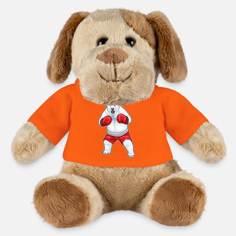 Eisbär Boxer Boxhandschuhe Boxen - MiniFeet® Hund Helge - Goldorange
