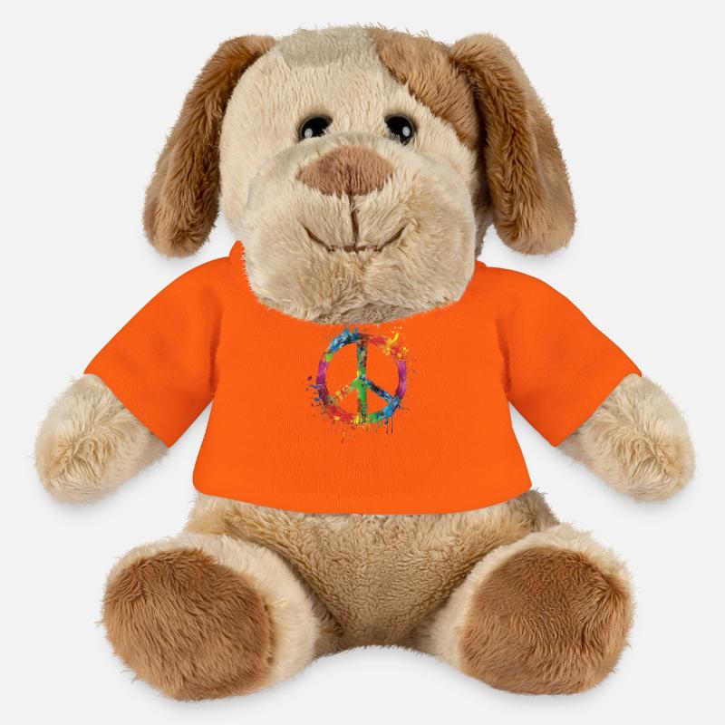Colorful Pride Peace Vibrant Expression - MiniFeet® Hund Helge - Goldorange