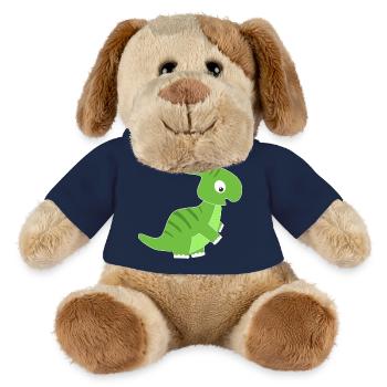 Motif dinosaure vert pour enfants - Chien en peluche Helge MiniFeet® - bleu marine - Devant