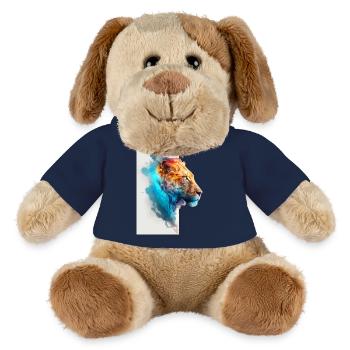 Belle lionne colorée avec fond blanc - Chien en peluche Helge MiniFeet® - bleu marine - Devant