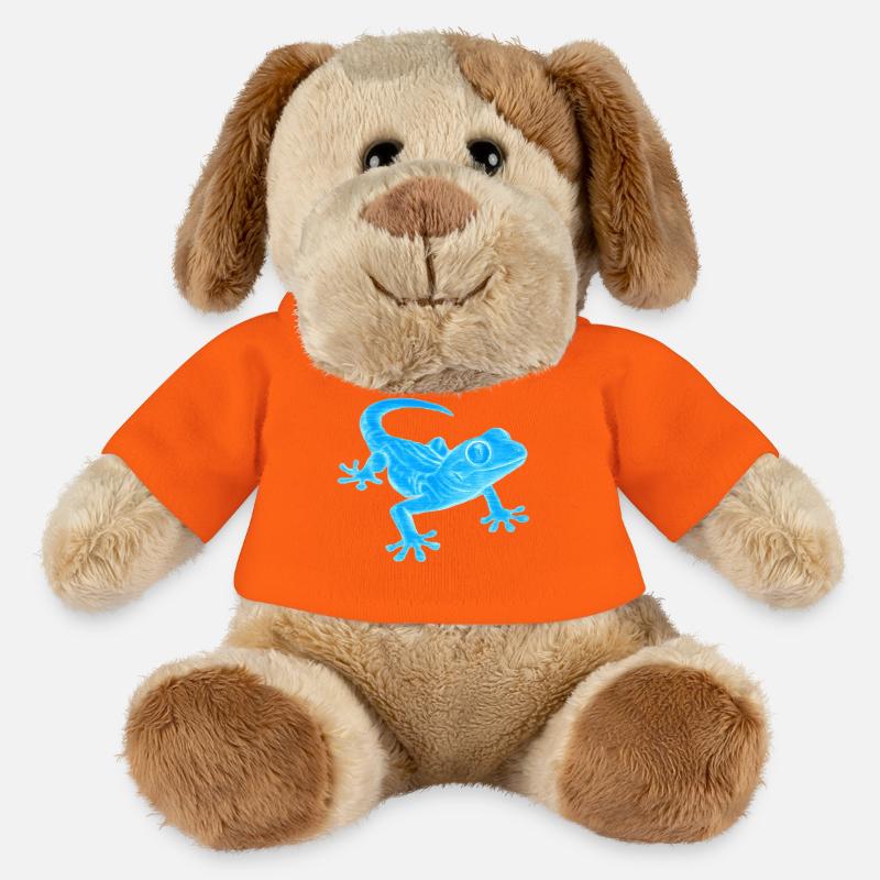 Blue Gecko Silhouette Pattern - MiniFeet® Dog Helge - golden orange