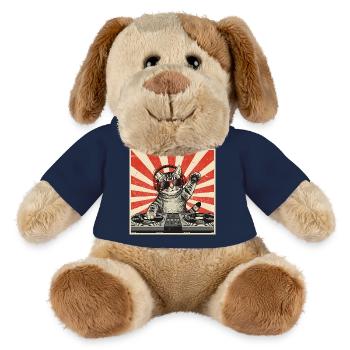 Katzen-DJ Retro Pop Art - MiniFeet® Hund Helge - Goldorange - Vorne