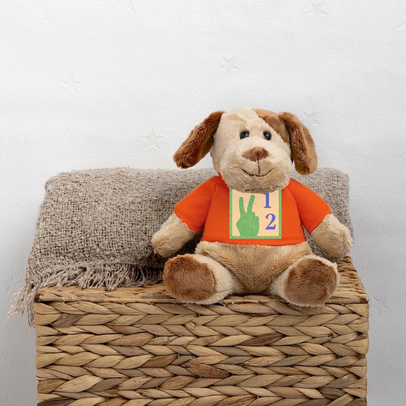 Retro One Two Counting Hand Graphic MiniFeet® Dog Helge