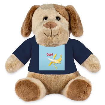 Oops Banane Humor Lustiges Rutsch Motiv - MiniFeet® Hund Helge - Goldorange - Vorne