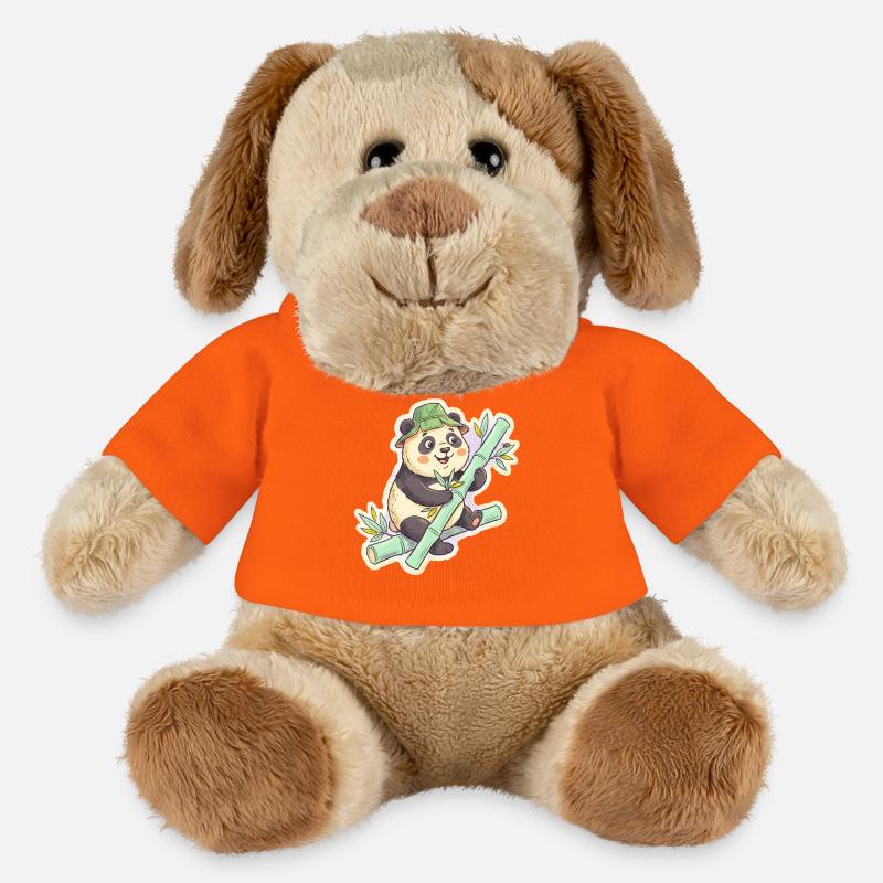 Panda on bamboo path - MiniFeet® Dog Helge - golden orange
