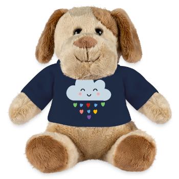 Mignons nuages en forme de cœurs arc-en-ciel Kawaii Happy Mood Design - Chien en peluche Helge MiniFeet® - orange doré - Devant