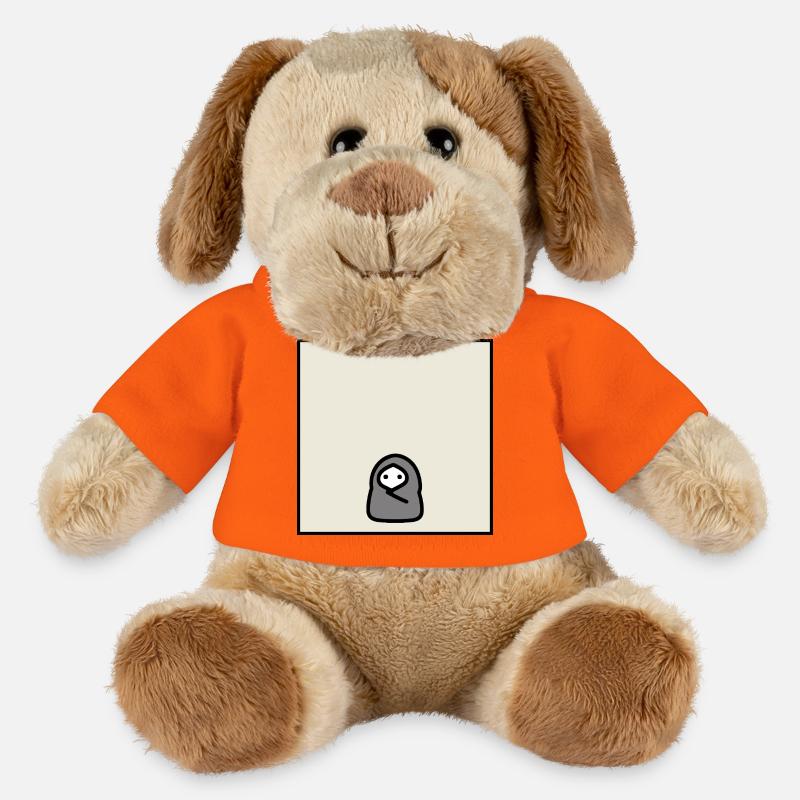 Introvert Cocoon Minimal Meme Character - MiniFeet® Dog Helge - golden orange