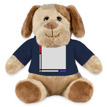 Composition dans le style de Mondrian. - Chien en peluche Helge MiniFeet® - bleu marine - Devant