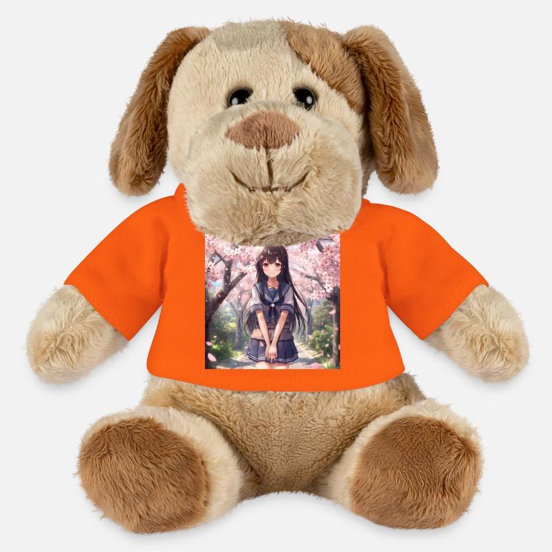 Kirschblüten Schulmädchen - MiniFeet® Hund Helge - Goldorange