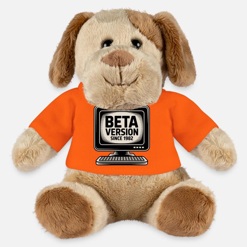 Retro Computer Beta Version Design - MiniFeet® Dog Helge - golden orange