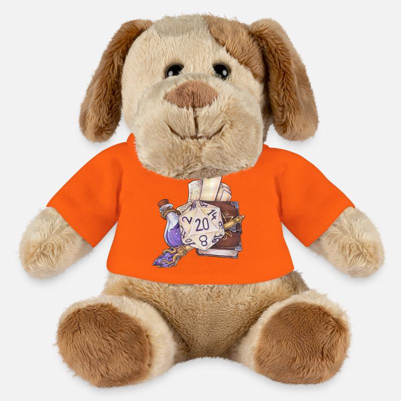 Role Playing Game Tabletop D20 Dice Gift Wizard - MiniFeet® Dog Helge - golden orange