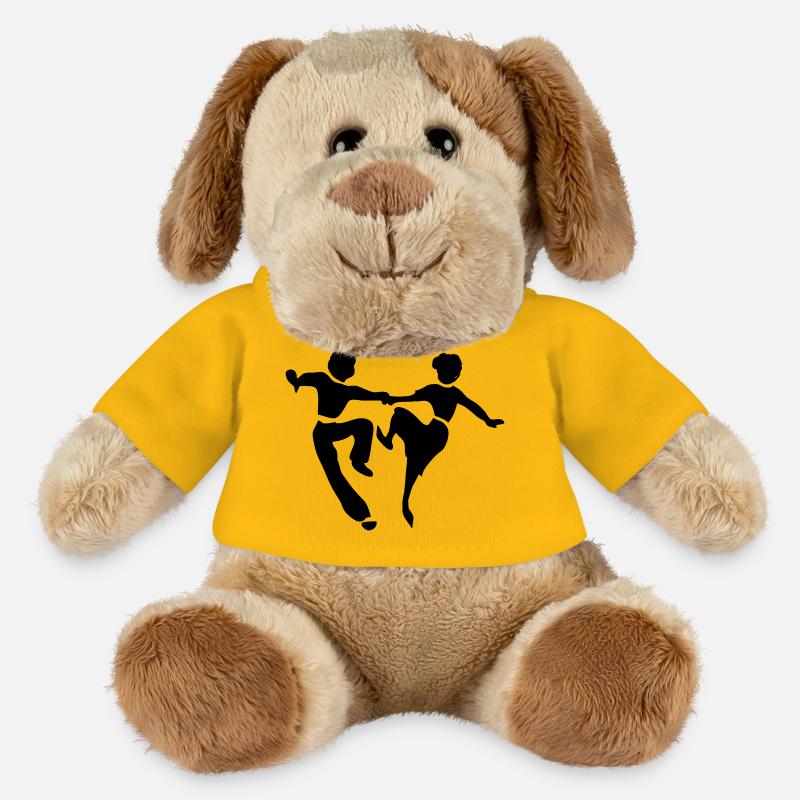 On y danse Rock&Roll rétro - Chien en peluche Helge MiniFeet® - jaune soleil