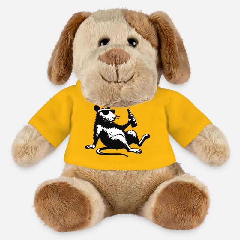 Ratte mit Flasche Sonnenbrille - MiniFeet® Hund Helge - Sonnengelb