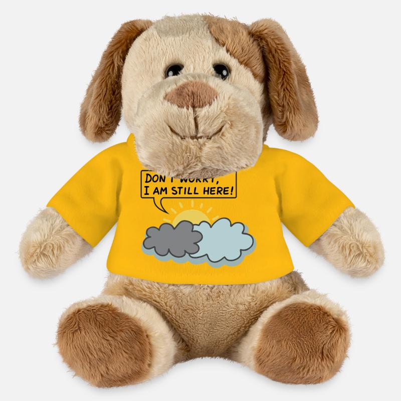 DON'T WORRY, I AM STILL HERE - (Sun Behind Clouds) - MiniFeet® Dog Helge - sun yellow