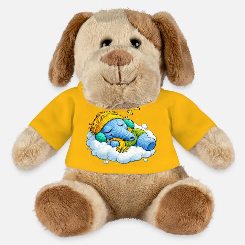 Leo Langnase schlafend - MiniFeet® Hund Helge - Sonnengelb