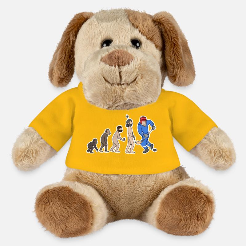Evolution Eishockeyspieler  - MiniFeet® Hund Helge - Sonnengelb