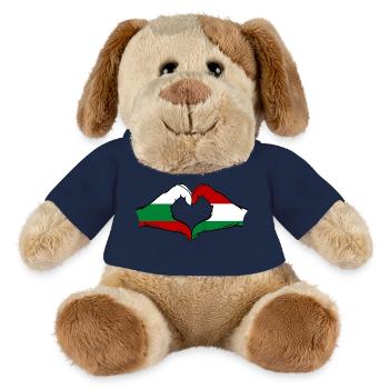 Bulgaria Hungary Flag Hands Heart Shape - MiniFeet® Dog Helge - sun yellow - Front