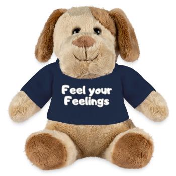 Feel Your Feelings – Selfcare Statement Shirt - MiniFeet® Hund Helge - Sonnengelb - Vorne