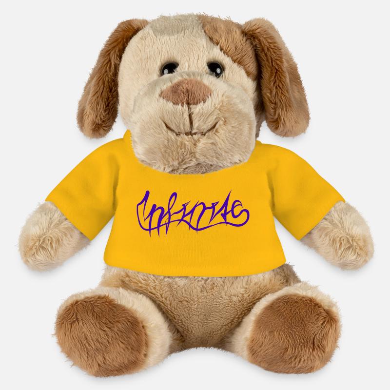 Purple Graffiti Lettering Pattern - MiniFeet® Dog Helge - sun yellow