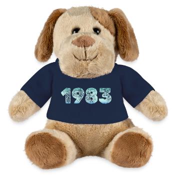 1983 Grunge Gradient Ziffern - MiniFeet® Hund Helge - Sonnengelb - Vorne