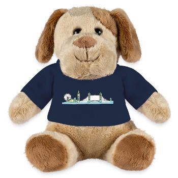 London City Skyline Tower Bridge Line Art - MiniFeet® Hund Helge - Sonnengelb - Vorne
