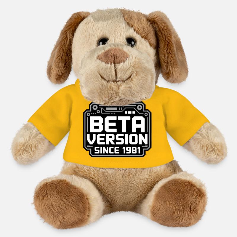 Retro Tech Logo Design - MiniFeet® Dog Helge - sun yellow