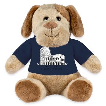 Kolosseum von Rom Skizze schwarz-weiß - MiniFeet® Hund Helge - Sonnengelb - Vorne