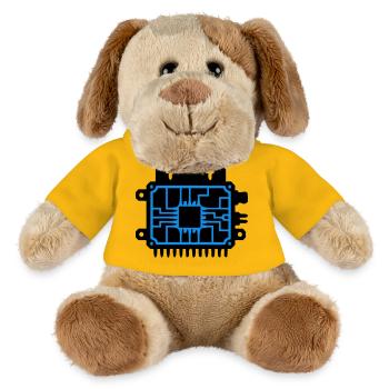 Mikrochip Platine IT Logo - MiniFeet® Hund Helge - Sonnengelb - Vorne
