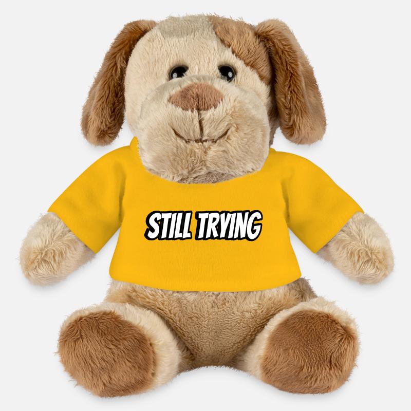 Still Trying Typography Tee - MiniFeet® Dog Helge - sun yellow